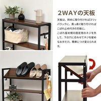 【軒先渡し】B.Bファニシング KAKERU キャスター付 スリム収納ラック 棚 幅790×奥行280×高さ985mm ブラック 1台（直送品）