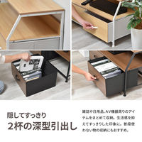 【軒先渡し】B.Bファニシング Regal 棚付きリビングチェスト ロータイプ 幅940×奥行415×高さ485mm ダークブラウン 1台（直送品）