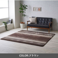 イケヒコ ルピア カーペット 1800×1800mm ブラウン 1273120062301 1枚（直送品）