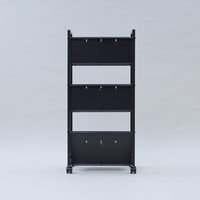 YAMAZEN ファイルワゴン 収納ラック 3段 スチール棚 A4対応 キャスター付き MFRW-S3(MBK) 1台（直送品）
