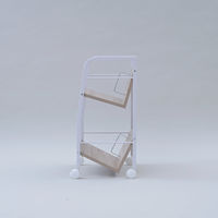 YAMAZEN ファイルワゴン 収納ラック 2段 木製棚 A4対応 キャスター付き MFRW-W2(AIV/SWH) 1台（直送品）