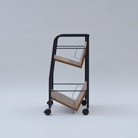 YAMAZEN ファイルワゴン 収納ラック 2段 木製棚 A4対応 キャスター付き MFRW-W2(ABR/SBK) 1台（直送品）