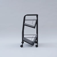 YAMAZEN ファイルワゴン 収納ラック 2段 木製棚 A4対応 キャスター付き MFRW-W2(BK3/MBK) 1台（直送品）