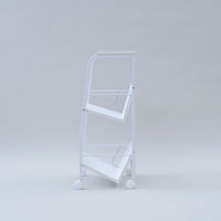 YAMAZEN ファイルワゴン 収納ラック 2段 上棚付き 木製棚 A4対応 キャスター付き MFRW-W2T(EWH/MWH) 1台（直送品）