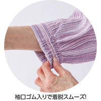 ケアファッション 7分袖スナップ釦ブラウス オレンジ M~L W0182165921 1着（直送品）