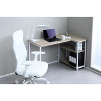 YAMAZEN ラック付きデスク L字デスク コーナーデスク 幅1100×奥行700mm GLJLR1170(AIV/MSW) 1台（直送品）