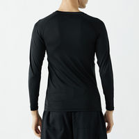 おたふく手袋 BT ドラスティックドライ ロングスリーブ クルーネックシャツ ブラック SSサイズ JW-582 1枚（直送品）