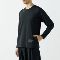 おたふく手袋 BT ゆったりストレッチ冷感 ロングスリーブ クルーネックシャツ ブラック Sサイズ JW-742 1枚（直送品）