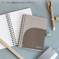 日本ノート ノート リングノート パペルール A6 7mm罫 60枚 グレー PT111GR 1冊