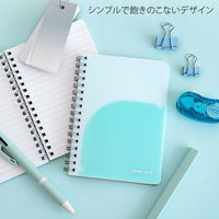 日本ノート ノート リングノート パペルール A6 7mm罫 60枚 ライトブルー PT111LB 1冊