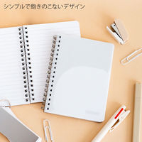 日本ノート ノート リングノート パペルール A6 7mm罫 60枚 ホワイト PT111W 1冊