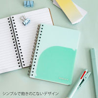 日本ノート ノート リングノート パペルール A6 7mm罫 60枚 ミントグリーン PT111MG 1冊