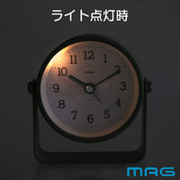 ノア精密 置き時計 モナカ MAG 連続秒針 目覚まし時計 グリーン 482656 1個（直送品）