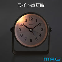 ノア精密 置き時計 モナカ MAG 連続秒針 目覚まし時計 アイボリー 482658 1個（直送品）