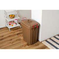 東谷 ゴミ箱 タフカン 60L 大容量 屋外 日本製 耐衝撃 フタ付き 軽い ブラウン 485141 1個（直送品）