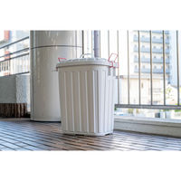 東谷 ゴミ箱 タフカン 60L 大容量 屋外 日本製 耐衝撃 フタ付き 軽い ホワイト 485144 1個（直送品）
