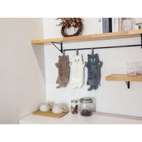 ティーライフ ハンドタオル にゃふにゃふ ループ付きタオル ブラウン 493271 1個（直送品）