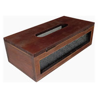 アビテ ティッシュケース フローラティッシュケース 木製 ガラス ブラウン 495606 1個（直送品）