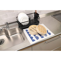 サンベルム 水切りマット 食器乾燥マット 33×40cm 速乾 ブルー 499067 1個（直送品）