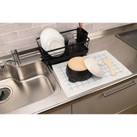 サンベルム 水切りマット 食器乾燥マット 33×50cm 速乾 ライトブルー 499070 1個（直送品）