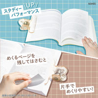 ソニック クリップ 大きめ 重さでページをキープ オモクリップ 重り ブックストッパー モカベージュ 531666 1個（直送品）