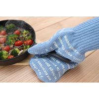 サンベルム 鍋つかみ 3本指ミトン 耐熱 滑り止め付 アウトドア ライトブルー 499073 1個（直送品）