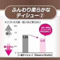 ティッシュペーパー 180組（5箱入）エルモア Kazaru×Krafty ラインアート 1セット（5箱入×12パック） カミ商事