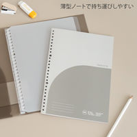 日本ノート バインダー穴つき ワイヤー綴じノート パペルール B5 7mm 16枚 XPL02 1冊