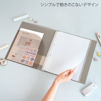 日本ノート ルーズリーフ バインダー A4 ワイド 30穴 パペルール グレー LN59GR 1冊