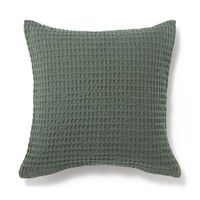 無印良品 インド綿洗いざらしワッフル織クッションカバー ５５×５９ｃｍ用 ダークグリーン 良品計画