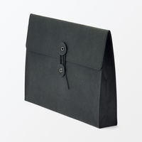 無印良品 ジーンズラベル 書類ケース 玉ひも付き Ａ５用 ダークグレー 良品計画