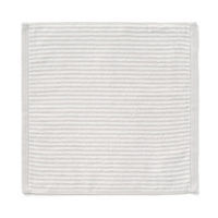 無印良品 ふっくらパイルハンドタオルループ付き（柄） ３４×３５ｃｍ ライトグレーストライプ 良品計画