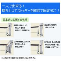 実験用作業台/耐荷重150kg ワンタッチキャスター付きH740mm 指紋レスメラミン天板 ワークテーブルLABシリーズ SLMUー1890（直送品）