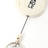 リール付きカラビナキーホルダー アイボリー 1セット（1個×6） LAKOLE/ラコレ
