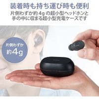 完全ワイヤレスイヤホン Bluetooth 無線 AAC対応 C充電 カナル型 ブラック LBT-TWS12BK エレコム 1個（直送品）