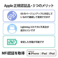 iphone充電ケーブル ライトニング USB Type-C インテリアカラー ベージュ MPA-CLI10BE エレコム 1個