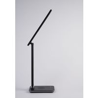 オリンピア照明 ワイヤレスチャージャー機能付き LEDデスクスタンドライト ブラック GST006QB 1台