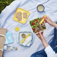 ランチボックス 保存容器 1.2L イエロー HPL979L-Y To go ボックス 2 in 1 ロック&ロック スフォーク＆ナイフ付（直送品）