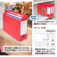 プラス 年組氏名スクールPPボックスファイルA4ーEレッド 79893 1冊（直送品）
