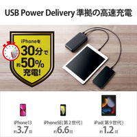 モバイルバッテリー 大容量 USB-C/A 合計最大 20W 20000mAh DE-C34-20000BK エレコム 1個