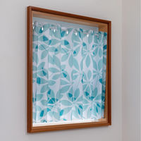 ユニベール カフェカーテン ハッスイプレーン 1450×750mm  ブルー 1枚（直送品）