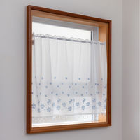 ユニベール リズ2 カフェカーテン 1050×650mm  ブルー 1枚（直送品）