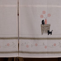 ユニベール のれん ステッチキャット3 850×1500mm  アイボリー 1枚（直送品）