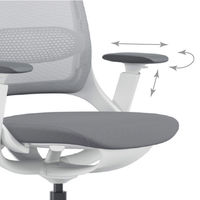 【車上渡し】アール・エフ・ヤマカワ ハグ チェア 可動肘 ランバー付 ヘッドレスト付 ライトグレー×ホワイトフレーム 1脚（直送品）