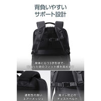 リュック 18L 衝撃吸収 15.6インチPC対応 小物整理ポケット付 撥水 ブラック ZSB-BP02P15BK エレコム 1個（直送品）