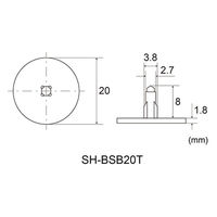 清水 スベリ鋲(T型) 20mm SH-BSB20T 1セット(1個×800)（直送品）