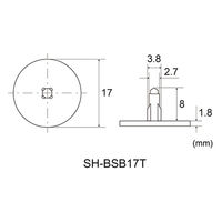 清水 スベリ鋲(T型) 17mm SH-BSB17T 1セット(1個×1000)（直送品）