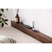 アイリスオーヤマ ウッドスチールベッド 宮付き 幅1200×奥行2047×高さ541ｍｍ ブラック/ウォールナット 1台（直送品）