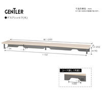 【軒先渡し】コイズミファニテック GENTLER デスクシェルフ（大） ホワイトウォッシュ×ブラック 1台（直送品）