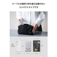 モバイルバッテリー 10000mAh 巻取り式ケーブル一体型 45W パソコン充電 しろちゃん EC-C54LWF エレコム 1個（直送品）